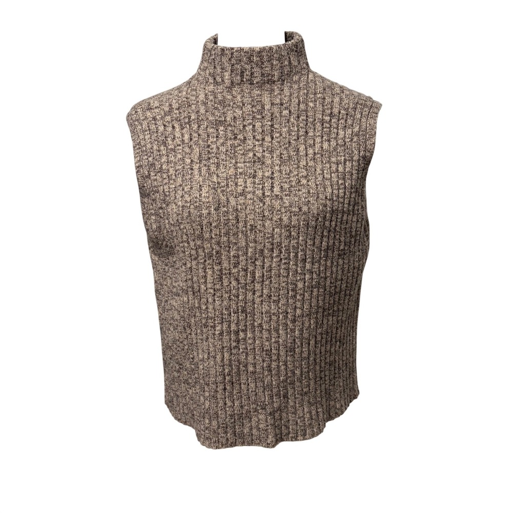 VICI‎ Brown Marled Mock Neck Sleeveless Knit Top Ribbed Women's Size Small